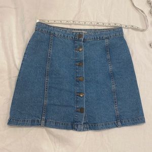 Denim Co. Button-Up Skirt